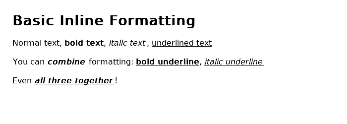 Basic Inline Formatting